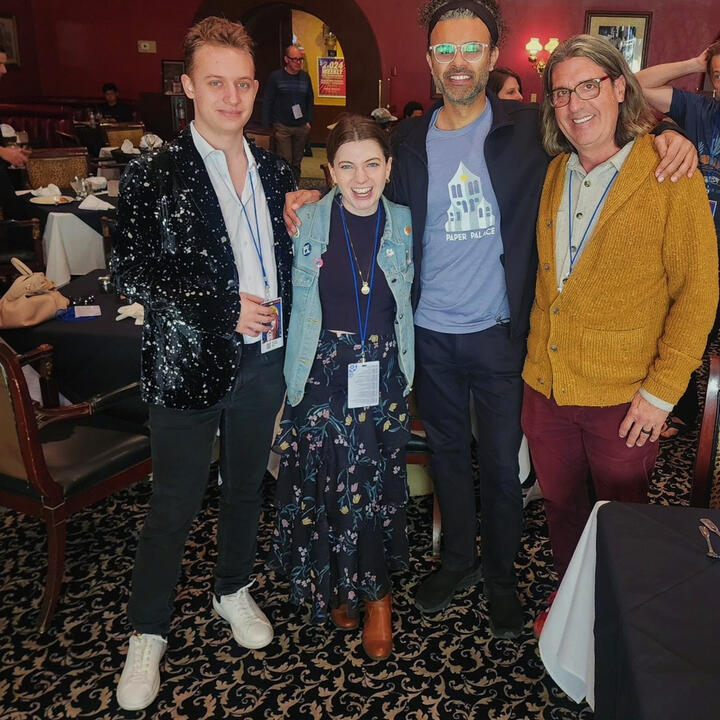 JoJo Scanlon with Courtney Anne McLaren, Krushan Naik, and Bill Russel at the Dam Short Film Festival brunch