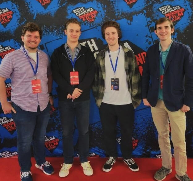 Will Brady, JoJo Scanlon, Michael Szalkiewicz, and Harry Barnes on the SCUFF Red Carpet